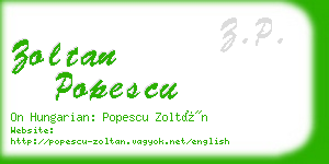 zoltan popescu business card